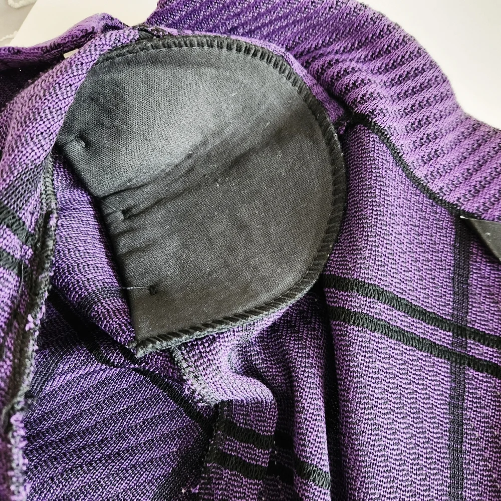 Ming Wang Women's Purple Black Plaid Open Front Cardigan Sweater Size Small - Picture 6 of 8